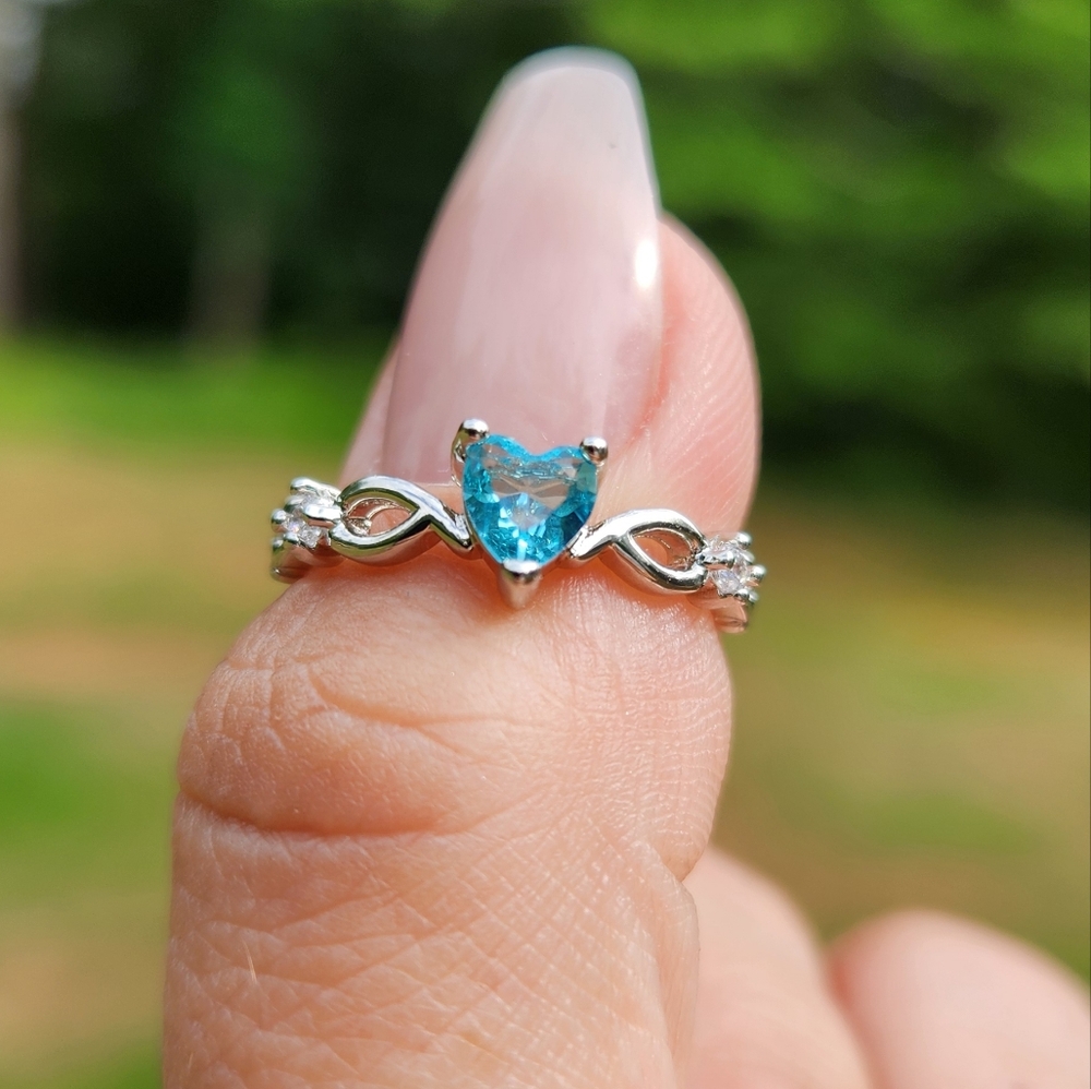 Blue Topaz, December Birthstone Ring, Promise Ring,